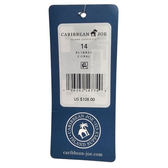 Caribbean Joe Womens 14 Red Tropical Print One Piece Swimsuit NWT‎ - Picture 4 of 6